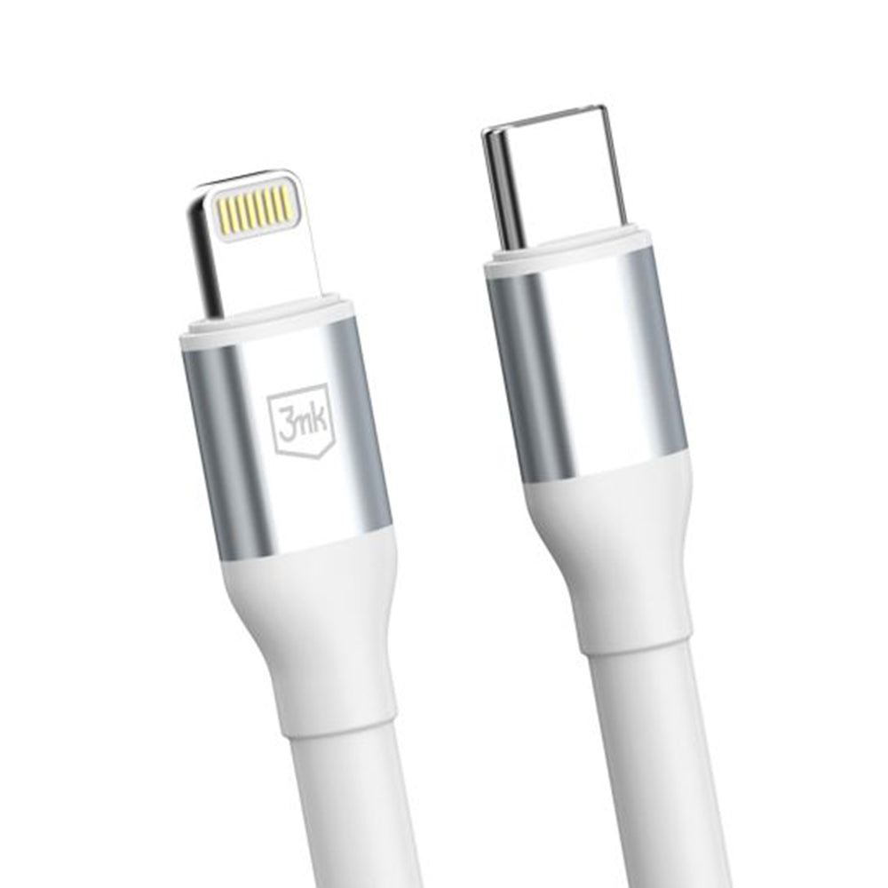 Cablu 3mk Hyper N-Series, USB-C la Lightning, 27W, 2m, Alb