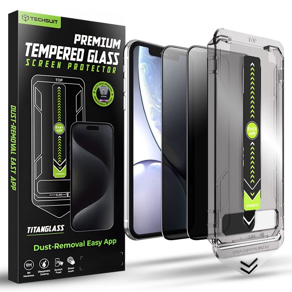 Folie de protectie Techsuit TitanGlass compatibil cu iPhone XR / iPhone 11, Privacy