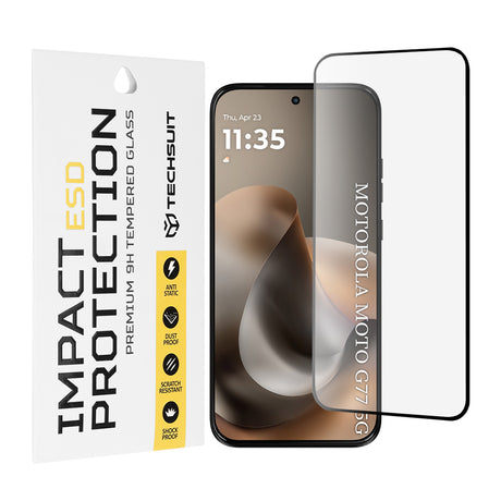 TechSuit Folie de protectie Techsuit ESD Glass compatibil cu Motorola Moto G77 / G67, Negru