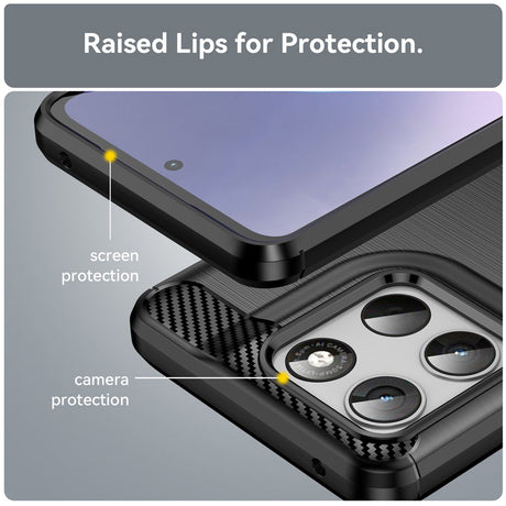 Husa de protectie Techsuit Carbon Silicone compatibil cu Motorola Moto G37 / G37 Power / G47, Negru