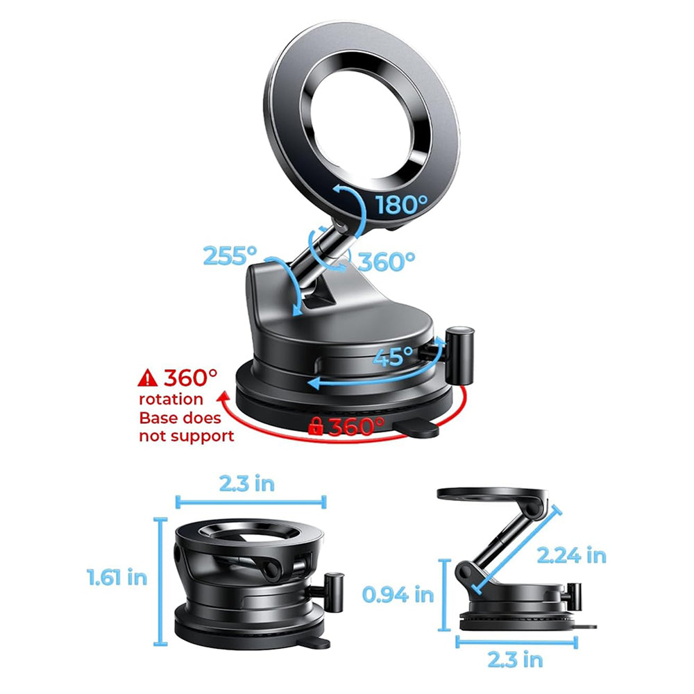 Suport Auto Lisen (A608), Magnetic, 360° Rotire, Negru