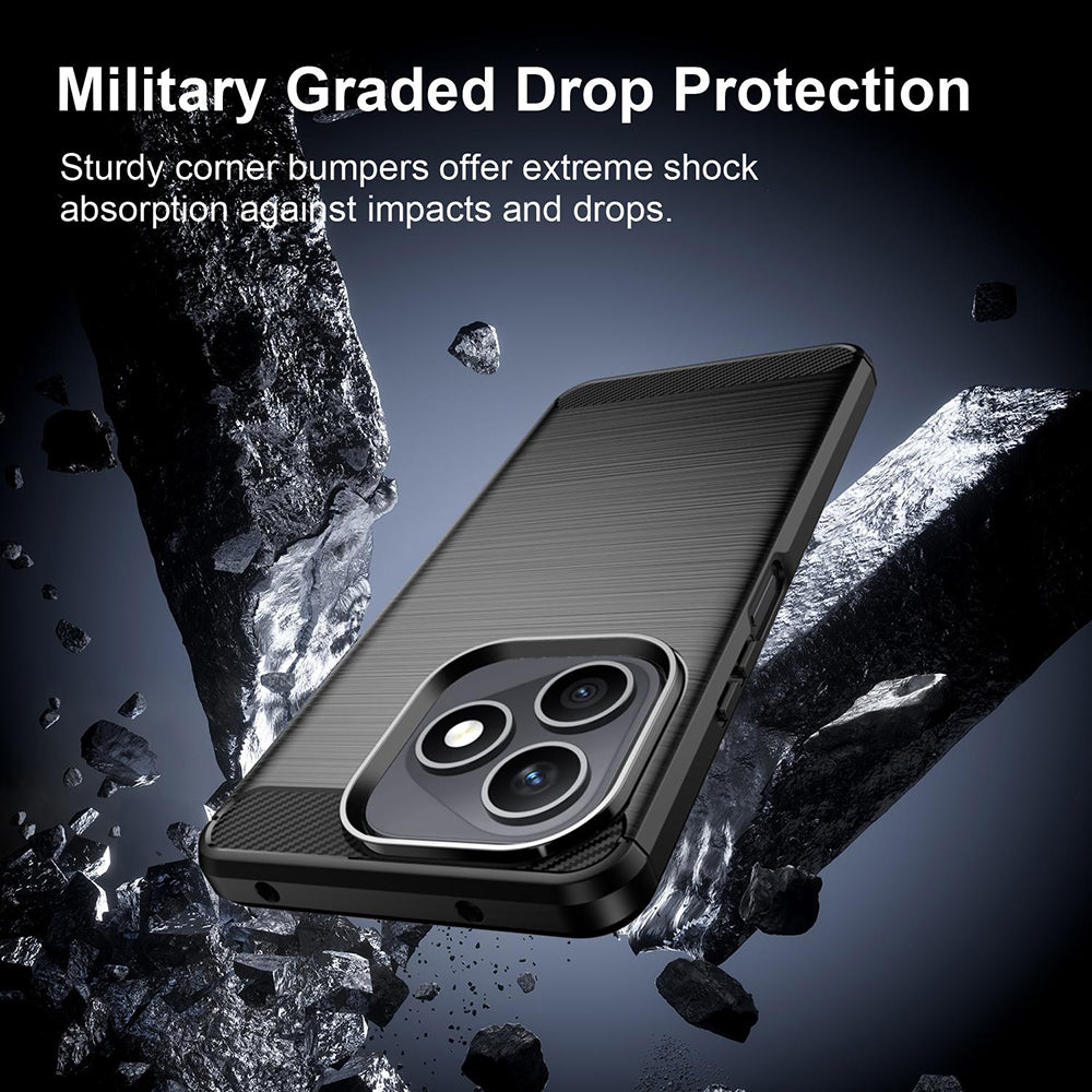 Husa de protectie Techsuit Carbon Silicone compatibil cu Honor X8d, Negru