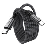 Cablu Techsuit TitanSync Pro (CX2), Type-C, PD240W, 1m, Gri