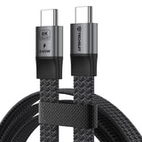 Cablu Techsuit ElysiumSync Pro (CX1), Type-C, PD240W, 1m, Gri