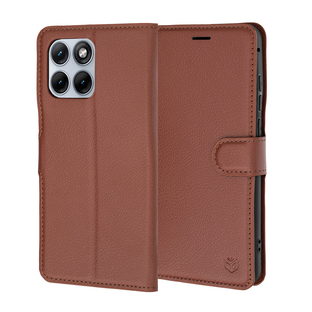 Husa de protectie Techsuit Leather Folio compatibil cu Motorola Edge 70 Fusion, Maro