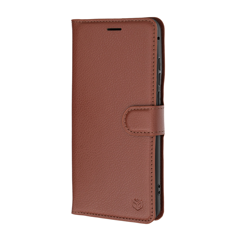 Husa de protectie Techsuit Leather Folio compatibil cu Motorola Edge 70 Fusion, Maro