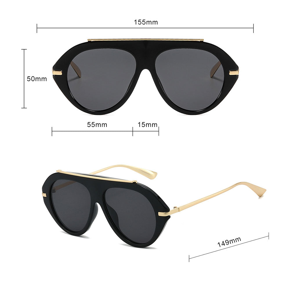 Ochelari de Soare Techsuit (8092), Aviator, Negru / Portocaliu