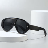 Ochelari de soare Techsuit (3991), Aviator, Policarbonat, Negru