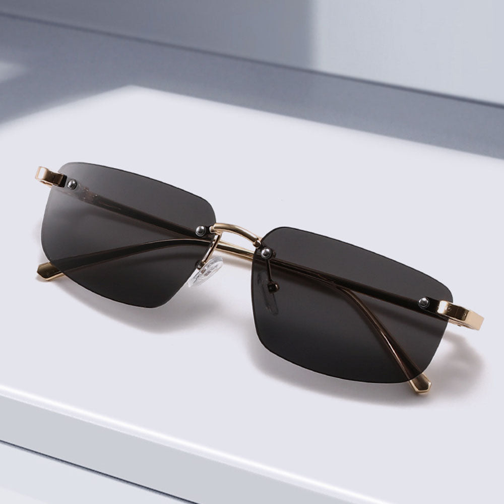 Ochelari de Soare Techsuit (S098), Rimless, Rectangular, Albastru