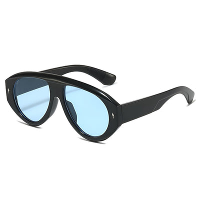 Ochelari de soare Techsuit (3991), Aviator, Policarbonat, Negru