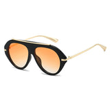 Ochelari de Soare Techsuit (8092), Aviator, Negru / Portocaliu