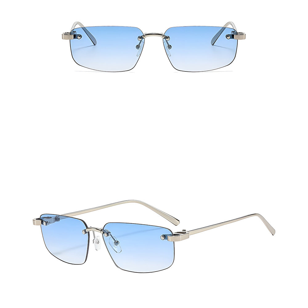 Ochelari de Soare Techsuit (S098), Rimless, Rectangular, Albastru