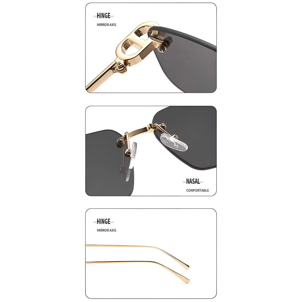 Ochelari de soare Techsuit (S098), Rimless, Auriu