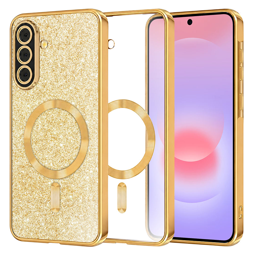 Husa de protectie Techsuit Luxury Glitter MagSafe compatibil cu Samsung Galaxy A37 5G, Auriu