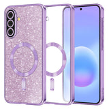 Husa de protectie Techsuit Luxury Glitter MagSafe compatibil cu Samsung Galaxy A57 5G, Mov deschis