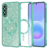 Husa de protectie Techsuit Luxury Glitter MagSafe compatibil cu Samsung Galaxy A57 5G, Verde deschis