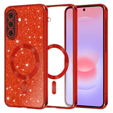Husa de protectie Techsuit Luxury Glitter MagSafe compatibil cu Samsung Galaxy A37 5G, Roșu