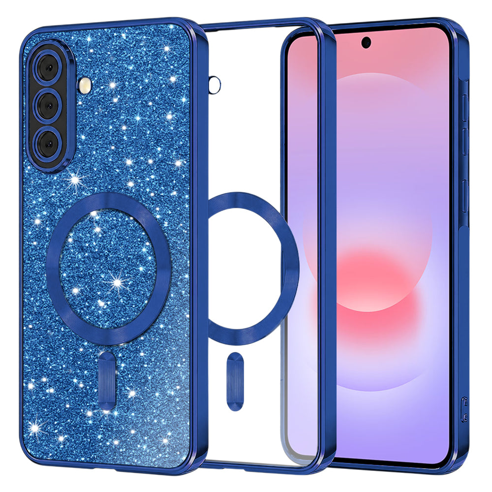 Husa de protectie Techsuit Luxury Glitter MagSafe compatibil cu Samsung Galaxy A37 5G, Albastru
