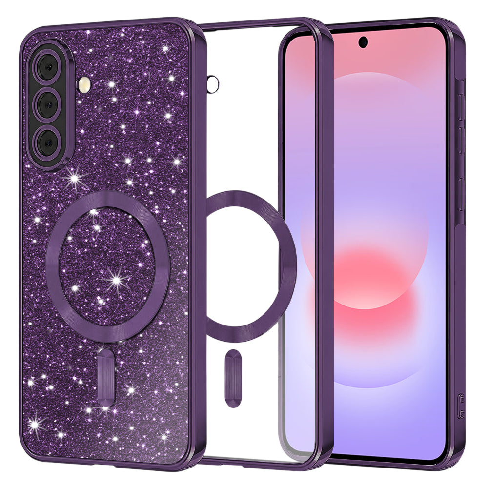 Husa de protectie Techsuit Luxury Glitter MagSafe compatibil cu Samsung Galaxy A37 5G, Mov