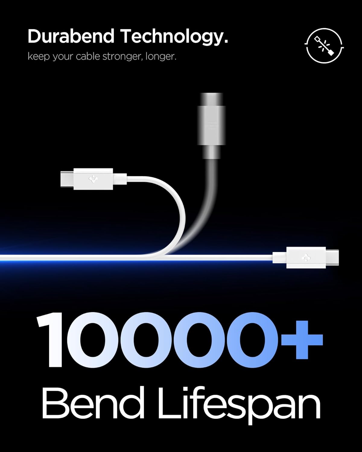 Cablu pentru Alimentare Type-C, 60W, 480Mbps - Spigen Essential EB6015CC (ACA10416) -  White