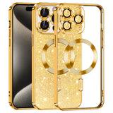 Husa de protectie Techsuit Luxury Glitter MagSafe compatibil cu iPhone 15 Pro Max, Auriu