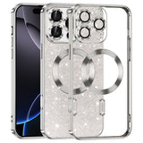 Techsuit Luxury Glitter MagSafe ezüst színű tok iPhone 16 Pro Max készülékhez