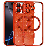 Husa de protectie Techsuit Luxury Glitter MagSafe compatibil cu iPhone 16 Pro Max, Roșu