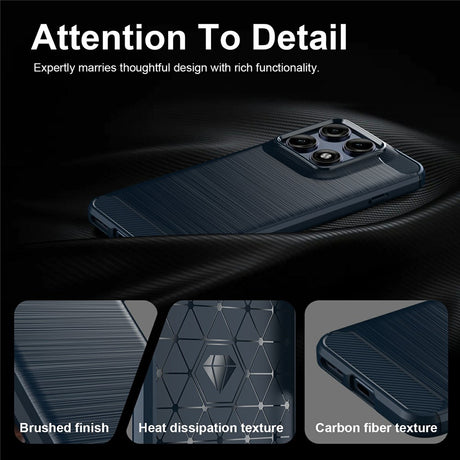 Husa de protectie Techsuit Carbon Silicone compatibil cu Motorola Edge 70 Pro, Albastru