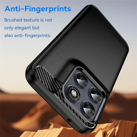 Husa de protectie Techsuit Carbon Silicone compatibil cu Motorola Moto G87, Negru