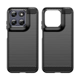 Husa de protectie Techsuit Carbon Silicone compatibil cu Motorola Moto G87, Negru