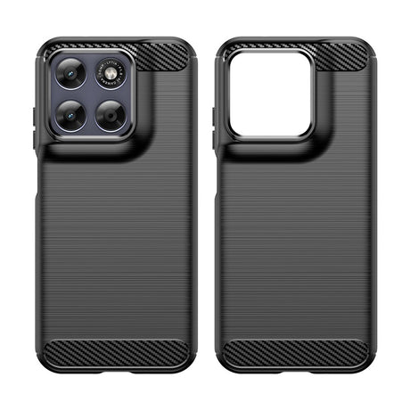 Husa de protectie Techsuit Carbon Silicone compatibil cu Motorola Moto G87, Negru