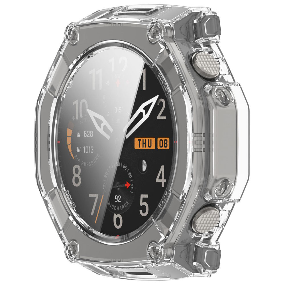 Husa + Folie smartwatch Techsuit compatibil cu Amazfit T-Rex Ultra 2, Transparent