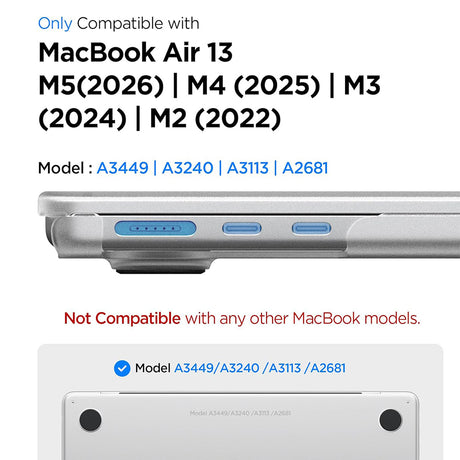 Husa Spigen Airskin (ACS11530), MacBook Air 13" 2022, Transparent