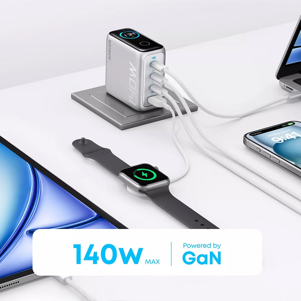 Incarcator Anker (B2697G41), 3x USB-C + USB, 140W, Fast Charging, Gri