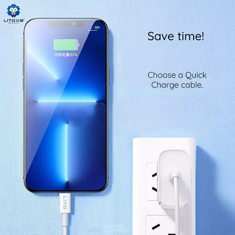 Cablu USB-C–USB-C Lito, 18 W, 2 m, alb