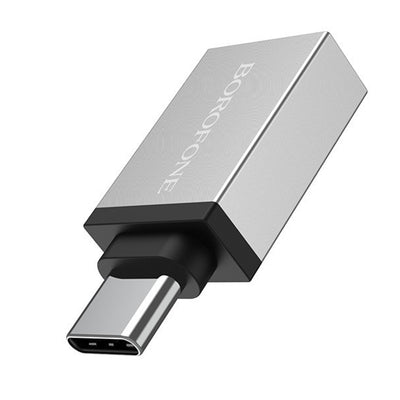 Adaptor Borofone OTG (BV3), USB-C la USB-A, Argintiu