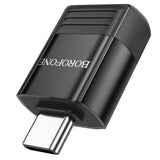Adaptor Borofone OTG (BV18), USB-C la USB 3.0, Incarcare & Transfer, Negru