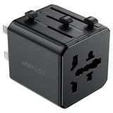 Adaptor Acefast Travel Adapter (Z11), EU/UK/US/AU, 2500W, Negru