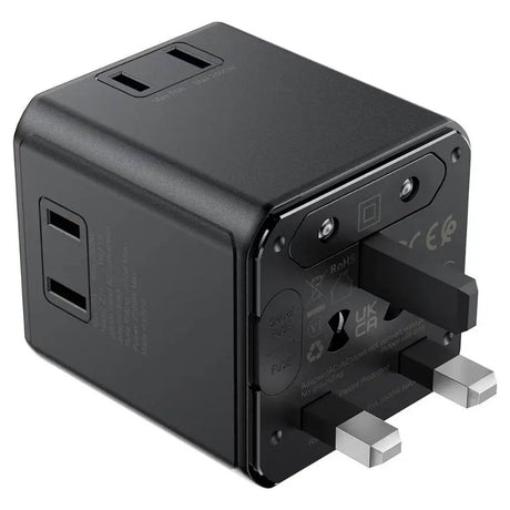 Adaptor Acefast Travel Adapter (Z11), EU/UK/US/AU, 2500W, Negru