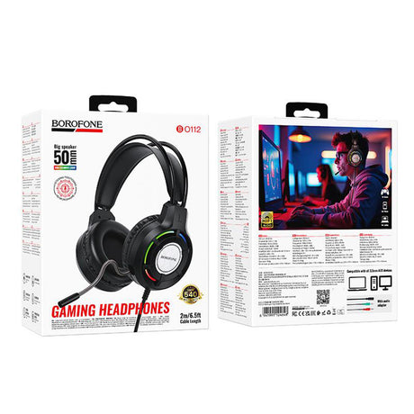 Casti Borofone Wave (BO112), 50mm, Negru