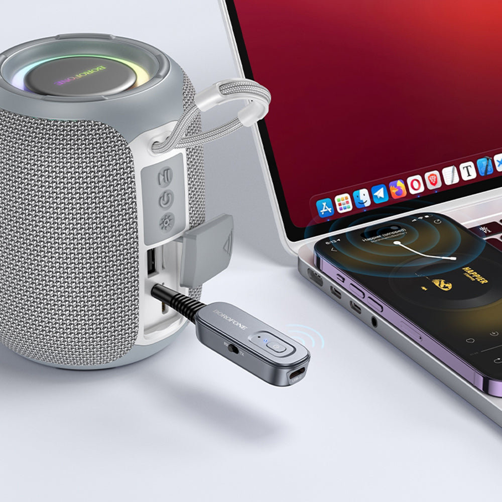 Adaptor Borofone Clear Way (BC51), Jack 3.5mm / Bluetooth V5.4, Gri