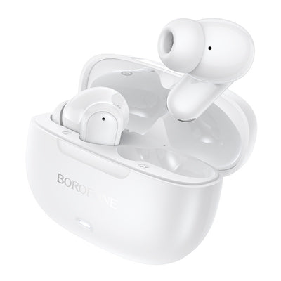 Casti Borofone Mellow (BW96), Bluetooth V6.0, ANC + ENC, Alb