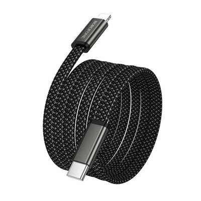 Cablu Borofone Peace (BX124), USB-C la Lightning, 30W, 1m, Negru
