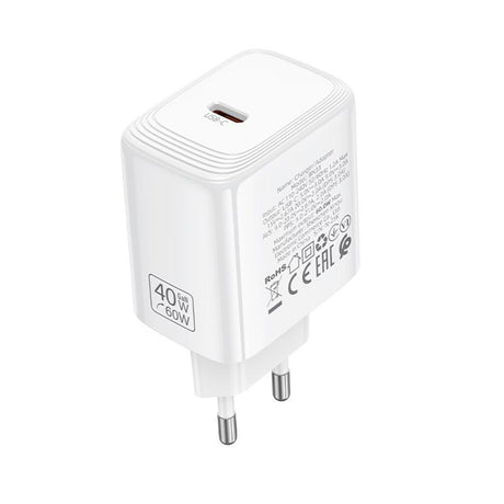 Incarcator Borofone (BN33), USB-C, PD 40W, GaN, Alb