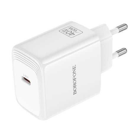 Incarcator Borofone (BN33), USB-C, PD 40W, GaN, Alb