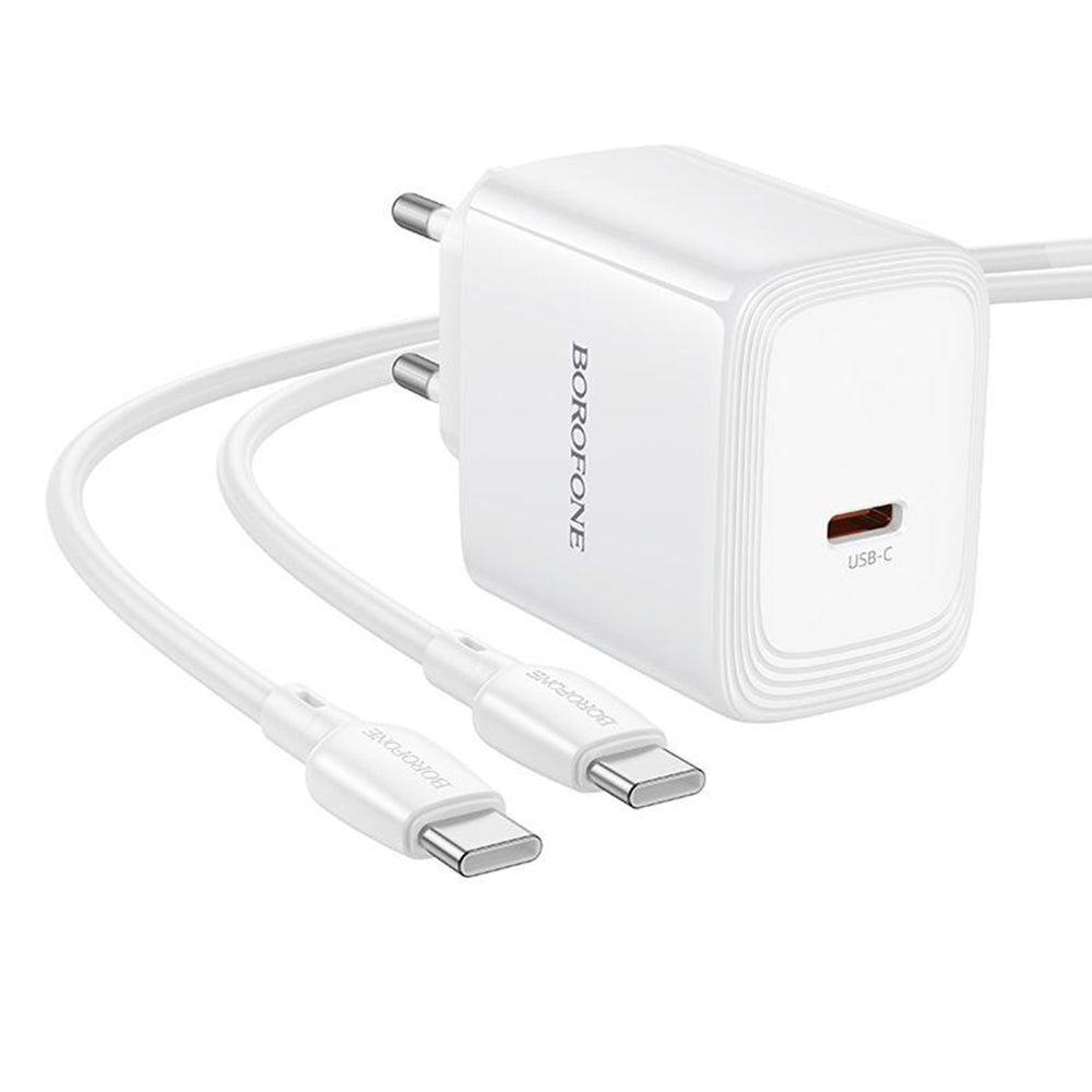 Incarcator Borofone (BN33), USB-C, PD 40W, GaN, Alb