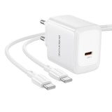 Incarcator Borofone (BN33), USB-C, PD 40W, GaN, Alb