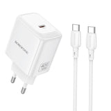 Incarcator Borofone (BN33), USB-C, PD 40W, GaN, Alb
