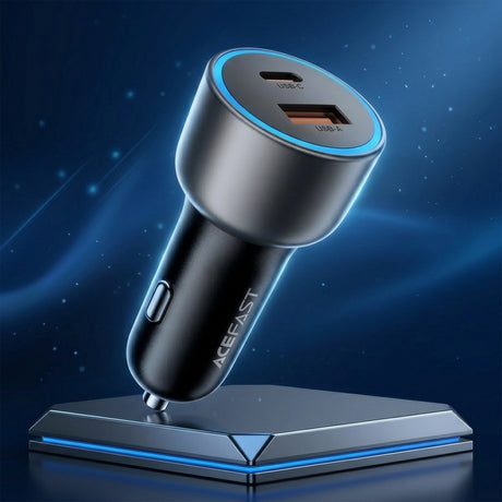 Incarcator Acefast (B21), USB / Type-C, 75W, Lumina Ambientala, Negru