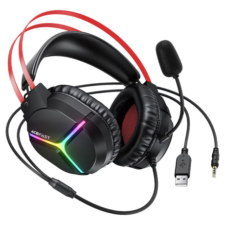Casti Acefast H16, Hi-Fi, RGB, Negru